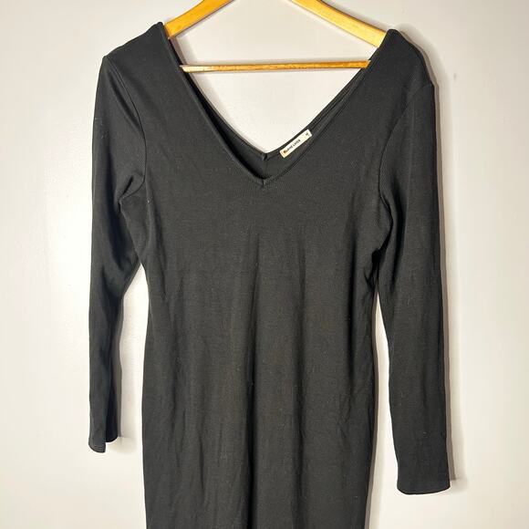 Marine Layer Elegant Black Long Sleeve Midi Dress - Picture 10 of 11